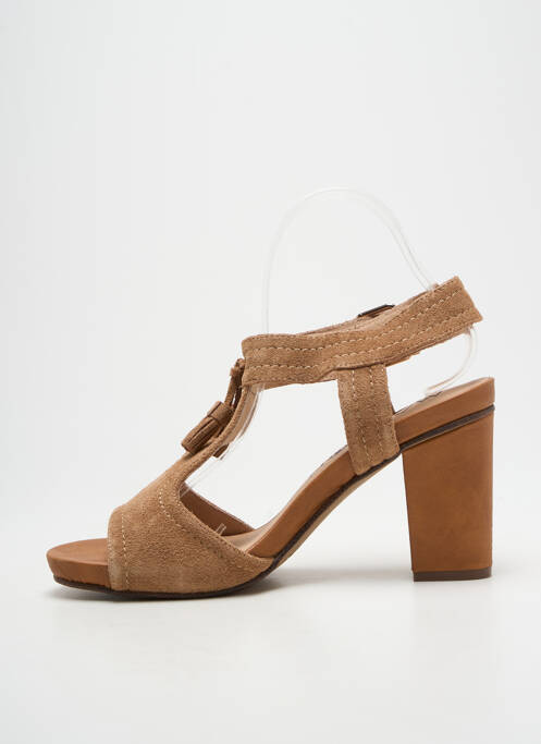 Sandales/nu pieds talon bottier talon de 7 à 9cm beige MADISON femme