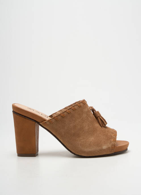 Mules/sabots type de semelle amortissante talon de 7 à 9cm marron MADISON femme
