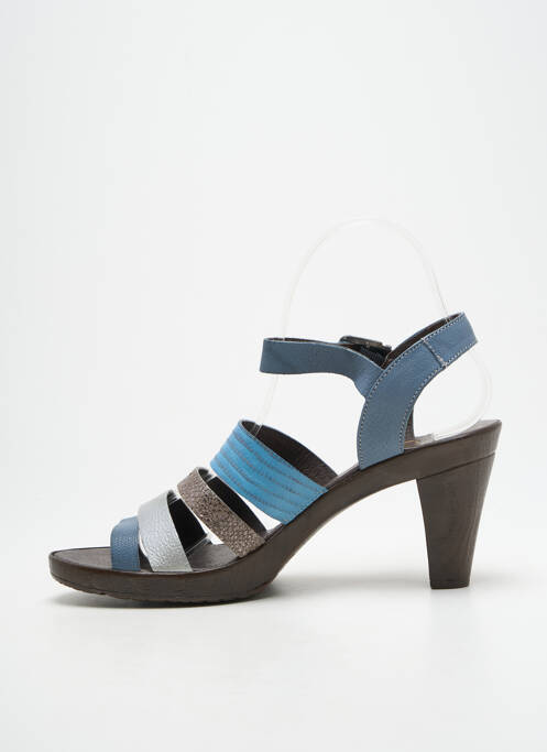 Sandales/nu pieds matière lisse talon de 7 à 9cm bleu KARSTON femme