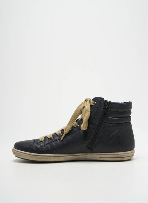 Baskets matière lisse talon plat jusqu'à 3cm noir RIEKER femme