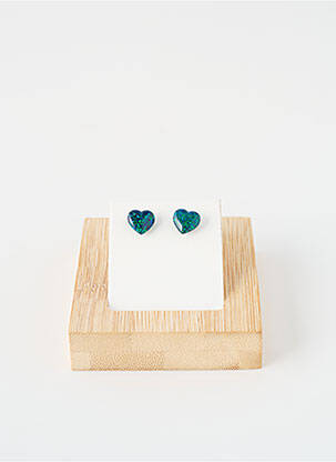 Boucles d’oreilles matériaux argent vert PANDORA femme