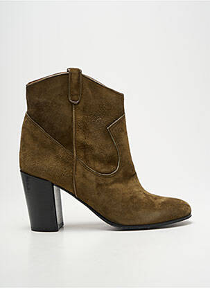 Bottines/boots nubuck talon de 7 à 9cm vert MICHEL VIVIEN femme