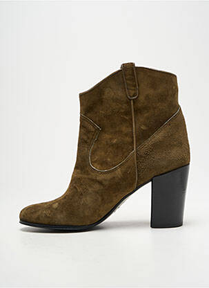 Bottines/boots nubuck talon de 7 à 9cm vert MICHEL VIVIEN femme