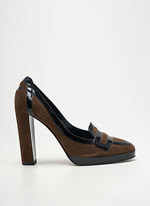 Escarpins nubuck talon haut de 10cm et plus marron PIERRE HARDY femme