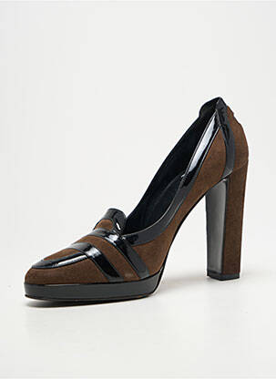 Escarpins nubuck talon haut de 10cm et plus marron PIERRE HARDY femme