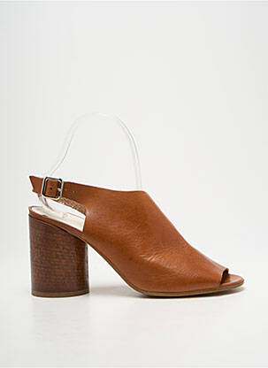 Sandales/nu pieds tissage satiné talon de 7 à 9cm marron MAISON MARTIN MARGIELA femme
