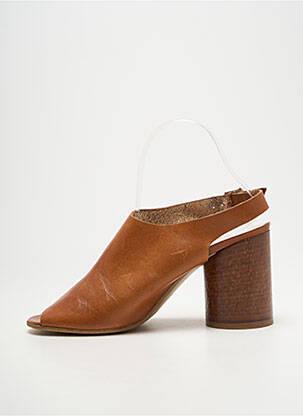 Sandales/nu pieds tissage satiné talon de 7 à 9cm marron MAISON MARTIN MARGIELA femme