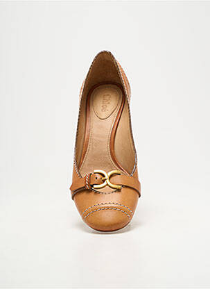 Escarpins matière lisse talon de 4 à 6cm marron CHLOE femme