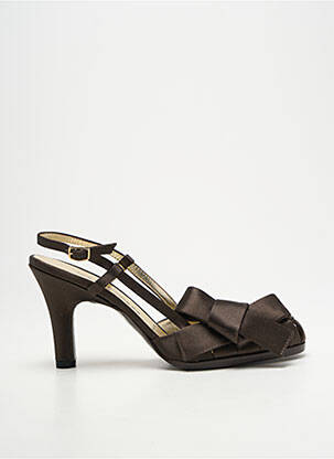 Sandales/nu pieds matière lisse talon de 7 à 9cm marron BRUNO FRISONI femme