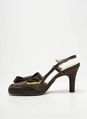 Sandales/nu pieds matière lisse talon de 7 à 9cm marron BRUNO FRISONI femme