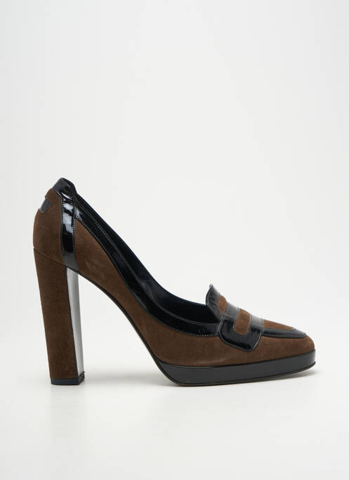 Escarpins nubuck talon haut de 10cm et plus marron PIERRE HARDY femme