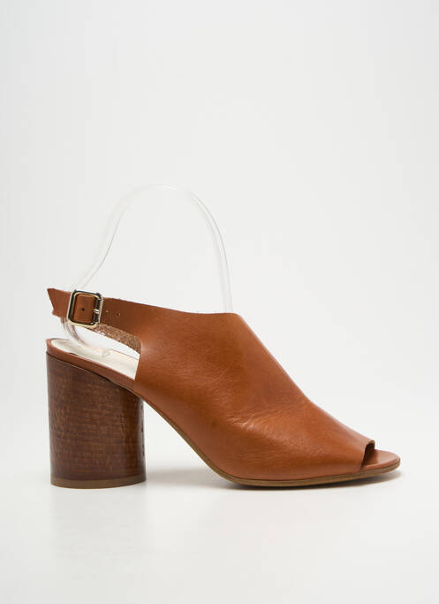 Sandales/nu pieds tissage satiné talon de 7 à 9cm marron MAISON MARTIN MARGIELA femme