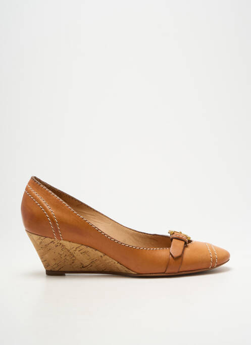 Escarpins matière lisse talon de 4 à 6cm marron CHLOE femme