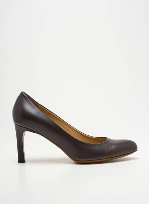 Escarpins tissage satiné talon de 7 à 9cm marron JIL SANDER femme