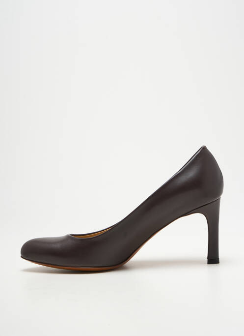 Escarpins tissage satiné talon de 7 à 9cm marron JIL SANDER femme
