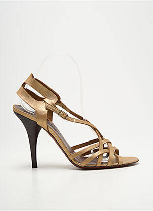 Sandales/nu pieds matière lisse talon haut de 10cm et plus or MICHEL VIVIEN femme