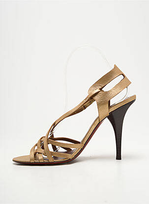 Sandales/nu pieds matière lisse talon haut de 10cm et plus or MICHEL VIVIEN femme