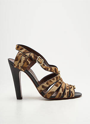 Sandales/nu pieds fermeture boucle(s) talon haut de 10cm et plus marron MICHEL VIVIEN femme