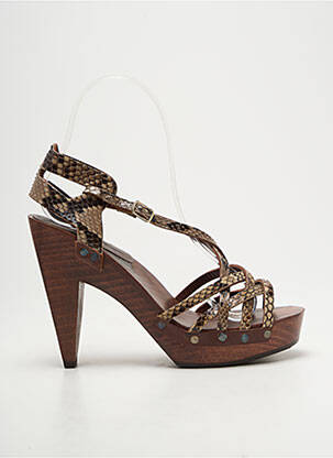 Sandales/nu pieds talon aiguille talon haut de 10cm et plus marron MICHEL VIVIEN femme