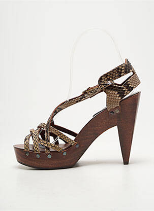 Sandales/nu pieds talon aiguille talon haut de 10cm et plus marron MICHEL VIVIEN femme