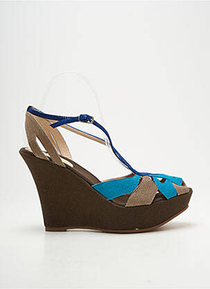 Sandales/nu pieds talon compensé talon haut de 10cm et plus bleu ROSE'S ROSES femme
