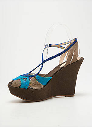 Sandales/nu pieds talon compensé talon haut de 10cm et plus bleu ROSE'S ROSES femme