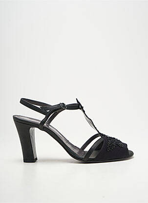 Sandales/nu pieds tissage satiné talon de 7 à 9cm noir ROSE'S ROSES femme