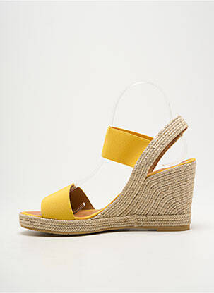 Sandales/nu pieds talon compensé talon de 7 à 9cm jaune CASTELLER femme