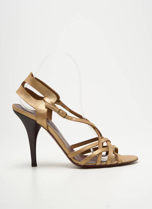 Sandales/nu pieds matière lisse talon haut de 10cm et plus or MICHEL VIVIEN femme
