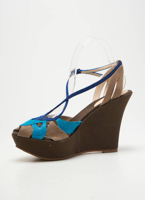 Sandales/nu pieds talon compensé talon haut de 10cm et plus bleu ROSE'S ROSES femme