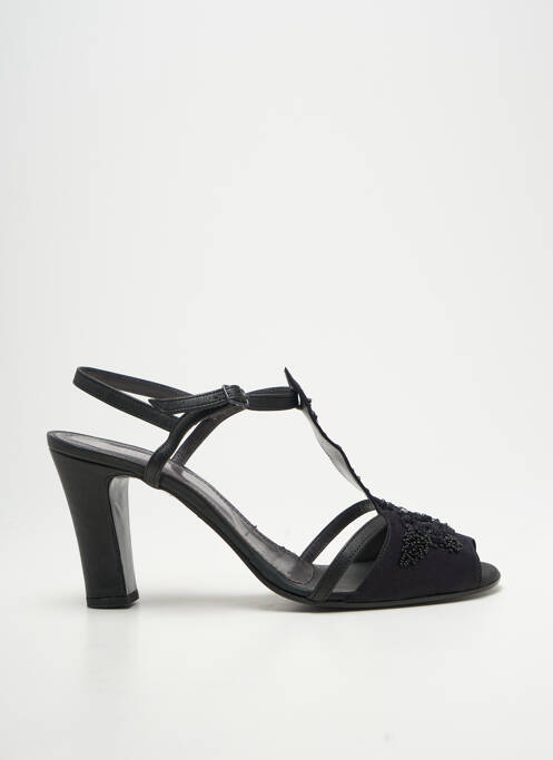 Sandales/nu pieds tissage satiné talon de 7 à 9cm noir ROSE'S ROSES femme