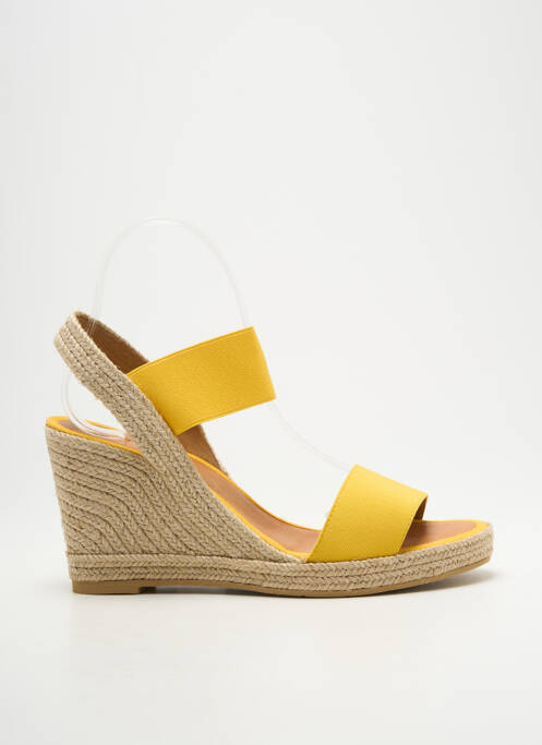 Sandales/nu pieds talon compensé talon de 7 à 9cm jaune CASTELLER femme