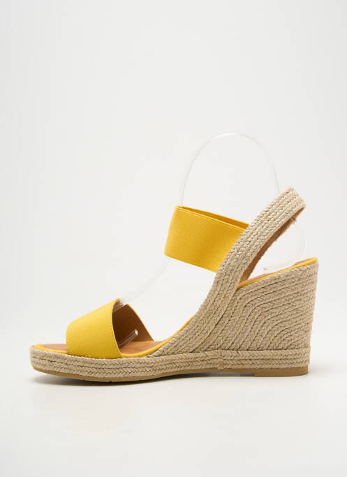 Sandales/nu pieds talon compensé talon de 7 à 9cm jaune CASTELLER femme