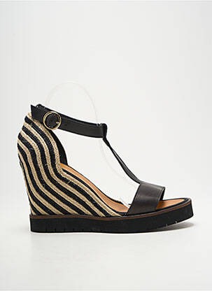Sandales/nu pieds talon compensé talon haut de 10cm et plus noir CASTELLER femme