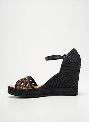 Sandales/nu pieds talon compensé talon haut de 10cm et plus noir CASTELLER femme