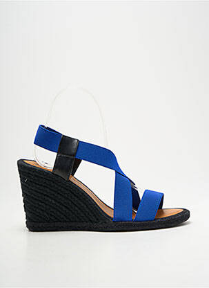 Sandales/nu pieds talon compensé talon de 7 à 9cm bleu CASTELLER femme
