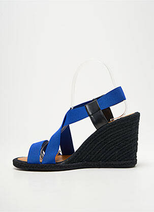 Sandales/nu pieds talon compensé talon de 7 à 9cm bleu CASTELLER femme