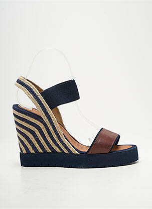 Sandales/nu pieds talon compensé talon haut de 10cm et plus bleu CASTELLER femme