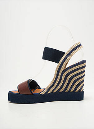 Sandales/nu pieds talon compensé talon haut de 10cm et plus bleu CASTELLER femme
