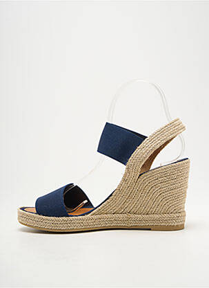 Sandales/nu pieds talon compensé talon de 7 à 9cm bleu CASTELLER femme