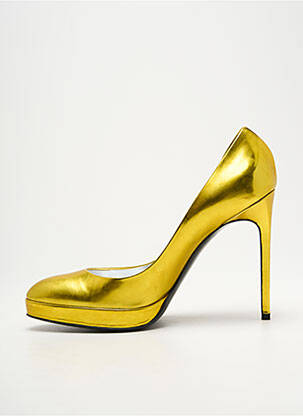 Escarpins tissage satiné talon haut de 10cm et plus or BRUNO FRISONI femme