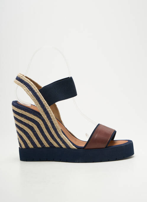 Sandales/nu pieds talon compensé talon haut de 10cm et plus bleu CASTELLER femme