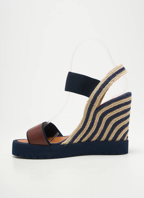 Sandales/nu pieds talon compensé talon haut de 10cm et plus bleu CASTELLER femme