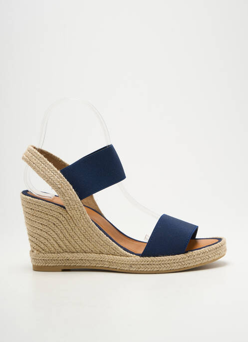 Sandales/nu pieds talon compensé talon de 7 à 9cm bleu CASTELLER femme