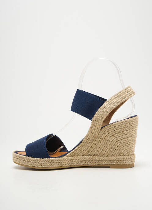 Sandales/nu pieds talon compensé talon de 7 à 9cm bleu CASTELLER femme