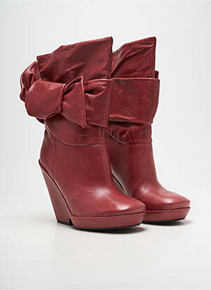 Bottines/boots tissage satiné talon haut de 10cm et plus rouge MARC BY MARC JACOBS femme