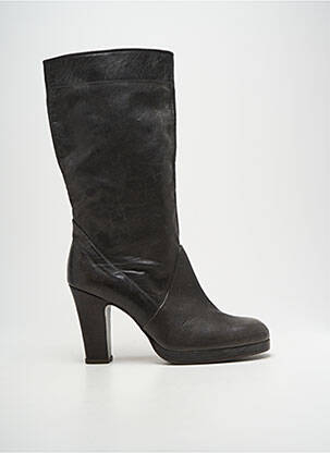 Bottes tissage satiné talon de 7 à 9cm gris ROSE'S ROSES femme