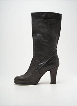 Bottes tissage satiné talon de 7 à 9cm gris ROSE'S ROSES femme