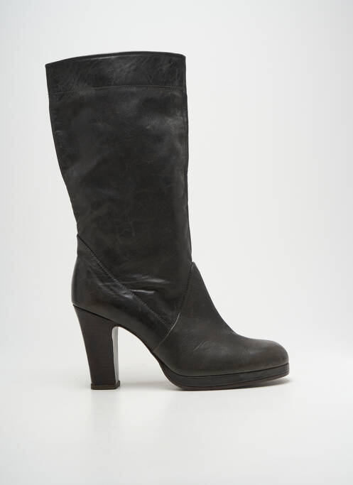 Bottes tissage satiné talon de 7 à 9cm gris ROSE'S ROSES femme