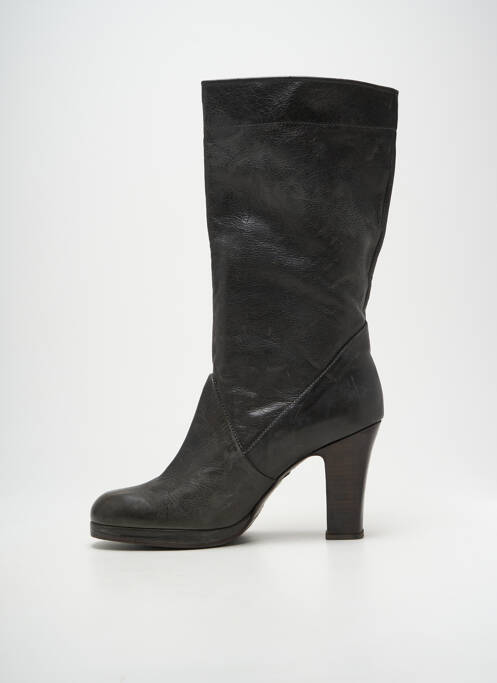 Bottes tissage satiné talon de 7 à 9cm gris ROSE'S ROSES femme